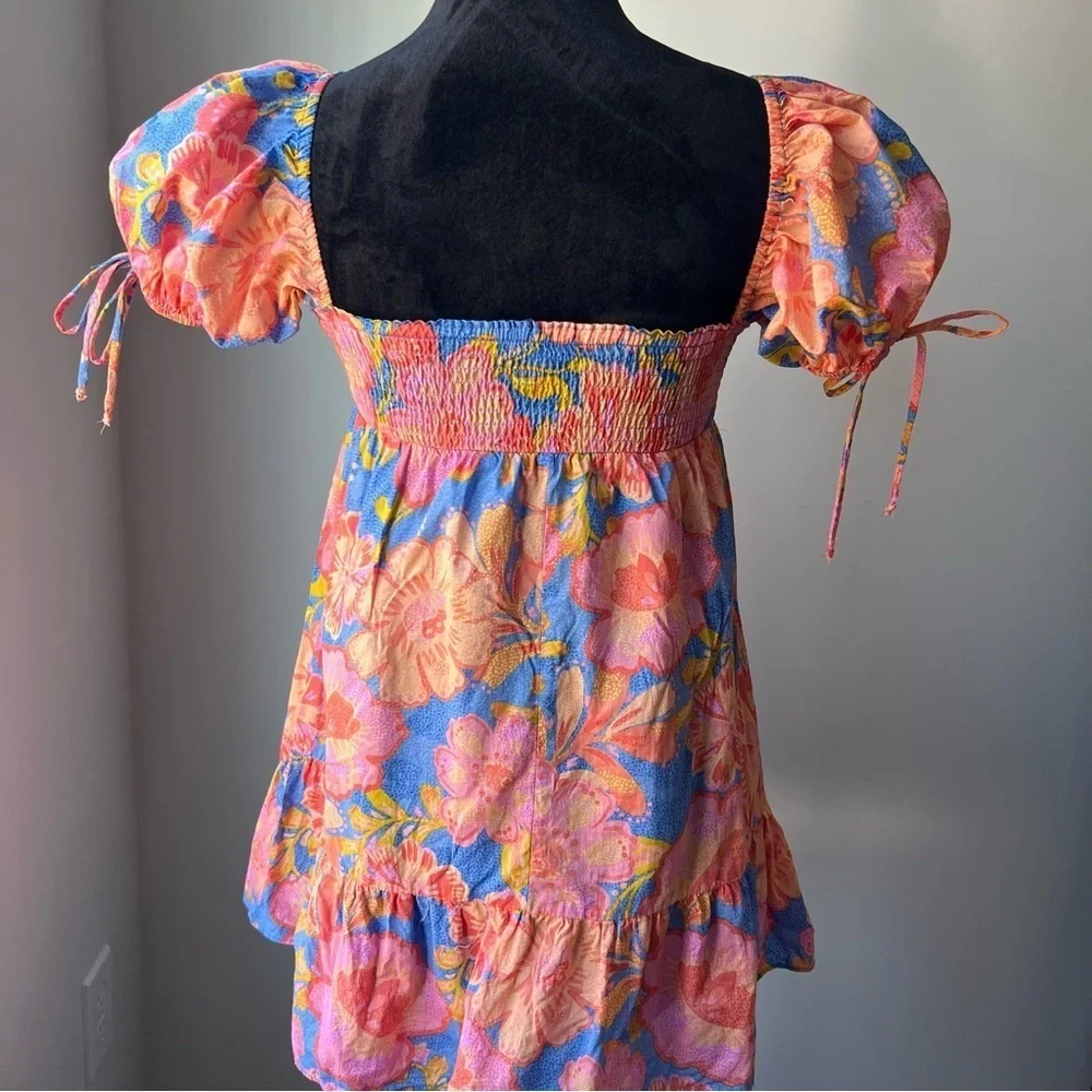 Olivaceous Pink and Blue Floral Dress